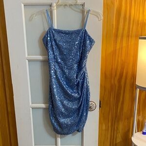 Honey and Rosie Light Blue Sequin Dress